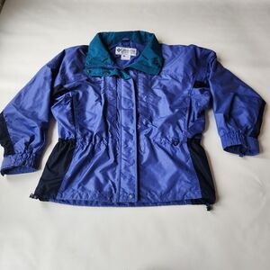 Vintage Columbia Womens Blue/Green Ski Jacket Shell Outdoor Coat Y2K